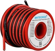 BNTECHGO 14 Gauge Silicone Wire Spool 40 ft Ultra Flexible High Temp 200 deg C 600V 14 AWG Silicone Wire 400 Strands of Tinned Copper Wire 20 ft Black and 20 ft Red 2 Separate Wires Stranded Wire