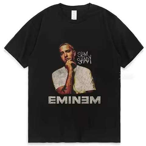 2024 Rapper Eminem T Shirt Women Men Fashion T-shirts Hip Hop Tops Tees Loose Rock Camisetas Boy Tee