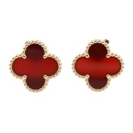 [มือสอง] ต่างหูคาร์เนเลียนรุ่นวินเทจ Alhambra จาก Van Cleef & Arpels รหัส VCARD40400 ทองคำ 18 (สีเหล