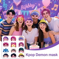 Kpop Demon Hunterk Theme Party Photography Props Paper Half Funny Makeup Masks Ball Masks Face O9c6