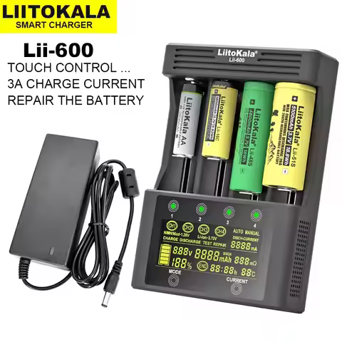 NEW LiitoKala Lii-600 Battery Charger For Li-ion 3.7V NiMH 1.2V battery Suitable 18650 26650 21700 2