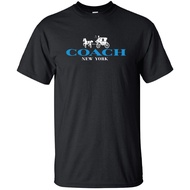 T-SHIRT COACH BLACK COTTON AND MICROFIBER