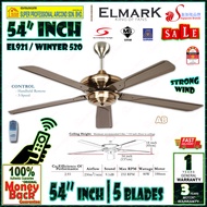 Elmark Ceiling Fan EL921 54 inches Remote Control 5 Blades Ceiling Fan Winter 520 Mocha Pine