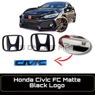 Honda Civic FC Front Rear Emblem Civic Worlding Logo Matte Balck Logo Civic FC logo Civic FC Accesso