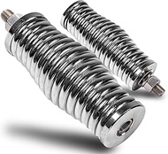 True MODS 2pc Chrome Heavy-Duty Stainless Steel CB Radio Antenna Spring Mount Base [3/8" 24 Thread] 