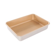 Nordicware Cake Pan Aluminum with Gold Nonstick Silicone Coating 9 x 13 in Tan for Baking Cakes
