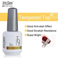 Arte Clavo Tempered Glass Nail Top Coat Nail Art Manicure Super Glossy No Wipe Reinforce Polish Cover UV Gel Toughened Top Gel