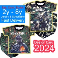 Baju loreng Camo Budak - Baju Corak Askar Lengan Panjang Unisex