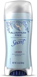 Secret Aluminum Free Deodorant Lavender, 2.4 oz (68g) Free of Parabens, Dyes and Talc, 48 Hour Odor 