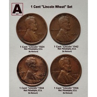 Vintage Collectible Hobbies: 1-Cent "Lincoln Wheat" (4-pcs.) Set