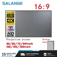 Salange Screen หน้าจอโปรเจคเตอร์60 100 120นิ้วผ้าสะท้อนแสงผ้าฉายหน้าจอสำหรับ YG300โปรเจคเตอร์ XGIMI DLP LED โฮมเธียเตอร์