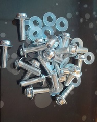 น็อตชิวหน้า ขนาด เบอร์ 8 ยาว1.5-2.5 cm. ราคา 4 ตัว Yamaha AEROX 155 Xmax 300 ADV150 R15  R3 R6 R1 NI