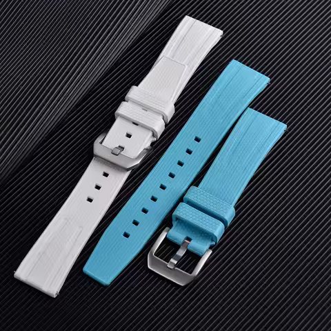 FKM Watch Strap Waterproof Fluororubber Watch Band 20mm 22mm Quick Release Soft FKM Rubber Strap For