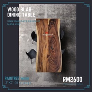 Meja makan kayu balak / dining table wood slab