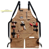 Work Apron Thick Canvas Japanese Style Waterproof Wear-Resistant Men Women Denim Workwear Gardener W