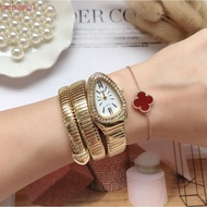 Snake Ladies Watch Animal Snake-Shaped Gold Quartz Diamond Watch Men Fashion Bracelet Watch