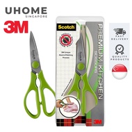 3M Scotch Premium Kitchen Scissors Non Detachable KS-AB Green, Rust Resistance, Prevent Contaminatio