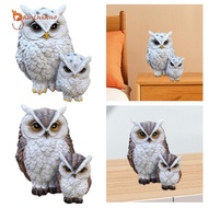 [Gamchiano] Owl Statue, Bird Sculpture, Garden Decoration, Resin Figurine for Table, Yard, Shelf, Be