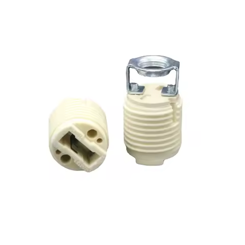 G9 Ceramic Lamp Holder, White G-9 Halogen Light Bulb Base Socket with Ring,G9 Light Base Socket Kit 