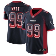 fuz Houston Texans NFL Football Jersey No.99 Watt T Shirt Jersey Casual Sport Tee Plus Size