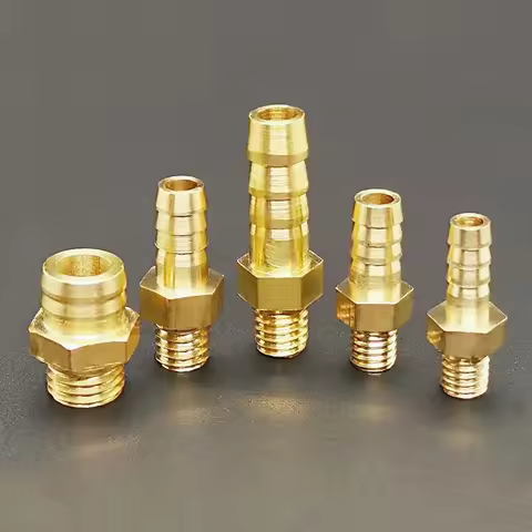 5pcs M4 M5 M6 M8 Metric Male Thread To 3mm 4mm 5mm 6mm 8mm Hose Barb OD Brass Barbed Pipe Fitting Co