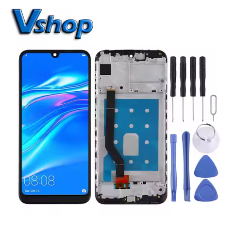 LCD Touch Screen and Digitizer Full Assembly with Frame for Huawei Y7 Pro (2019) Mobile Phone LCD Di
