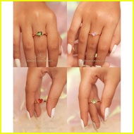 ✲ ◰ ◺ 12 Color Heart Crystal Stones Birthstone Adjustable Ring (Tala by Kyla Inspired)