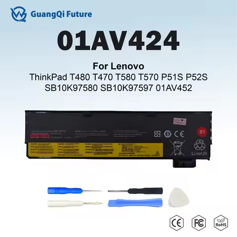 01AV424 61 Laptop Battery For Lenovo ThinkPad T470 T480 T570 T580 P51S P52S SB10K97581 SB10K97580 SB