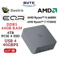 Beelink EQR6 AMD Ryzen7 7735HS 64GB DDR5 RAM 2TB SSD Gaming Mini PC Gaming PC Computer Desktop CPU