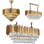 Wynn Design Lighting Modern Chandelier Raindrop Crystal Light For Hotel Dining Hall Way Gold Series 