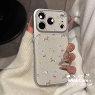 Plated Leather-textured Phone Case For IPhone 17 16 15 14 13 12 11 Pro Max Xs Max Simple Horses