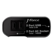 J-Force iPhone/スマートフォン充電対応 電源タップ 『世界平和シリーズ』 AC2口+USB 2ポート インテリジェントチップ搭載 ブラック JF-PEACE3K