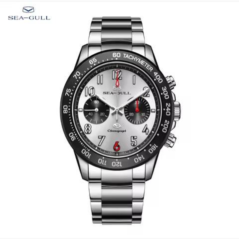 Seagull Pilot Watch 1963 Hand wind Movement Panda Chronograph Mechanical Wristwatches Luminous Men W