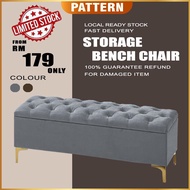 PATTERN Premium Storage Bench | MADE IN MALAYSIA | Soft Fabric Large Capacity | Kerusi Panjang Simpa