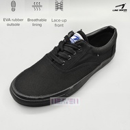 Line7 School Shoes Black-6616 [EVA RUBBER SOLE]