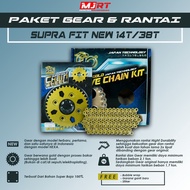Gear Gir Gear Set 428 14T / 38 T Supra Fit New Supra X 125 Kharisma