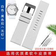 สายนาฬิกาหนังแท้สำหรับดีเซล DZ1657 DZ4323 DZ7313 ยู ไนเซกซ์ 24 26 มมแฟชั่นเสื่อความหนาปานกลาง