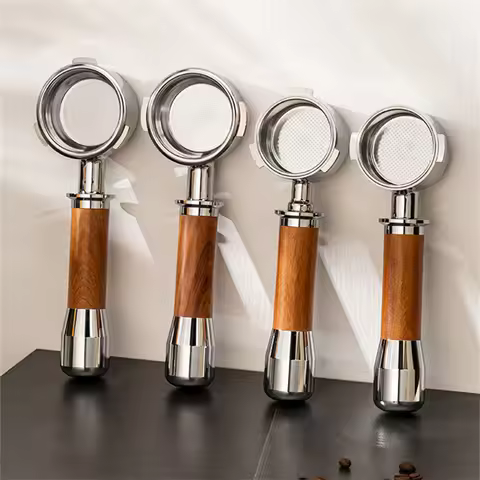 304 Stainless Steel 3Ears 51mm Coffee Bottomless Portafilter with 2Cup Filter Basket For Delonghi EC