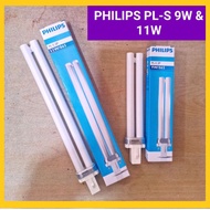 PHILIPS PL-S 9W/11W (865 DAYLIGHT)(840 COOL WHITE)(827 WARM WHITE) 2 PIN G23 BASE TUBE ; PL LAMP BUL