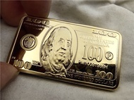 เหรียญทอง100ดอลลาร์สหรัฐ24K เหรียญอเมริกันโลหะทองคำแท่งทองของขวัญคอลเลกชันสหรัฐอเมริกา