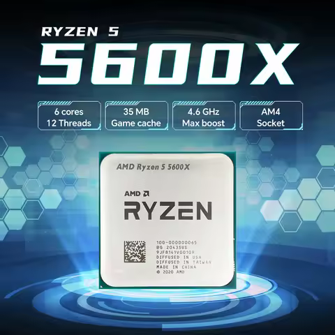 AMD Ryzen 5 5600X 6-Core 12-Thread 65W 7NM L3=32M 3.7GHz Gaming Processor NEW DDR4 Socket AM4 R5 560