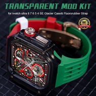 Luxury Modification Kit Glacier Case and Silicone sports Strap compatible For Apple Watch ultra2 49m