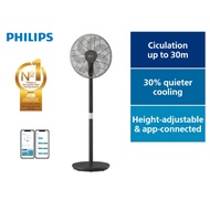 Philips 3000 Series Pedestal Fan CX3550/01 - Powerful, Ultra Quiet, 3-Speed, Height Adjustable, App 