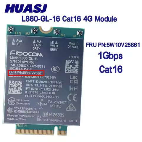 L860-GL-16 XMM 7560R+ 4G LTE Module FRU 5W10V25861 5W10V25839 For Thinkpad L13 Gen3 L14 Gen3 L15 Gen