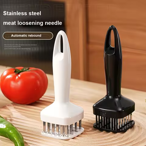 Stainless Steel 24 Needle Automatic Rebound Hammer Meat Floss Meat Needle Kitchen Steak Broken Tendo