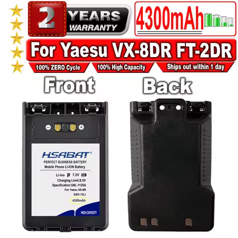 HSABAT 4300mAh SBR-15LI Battery for Yaesu VX-8DR FT-2DR FT3DR FT5DR Radio