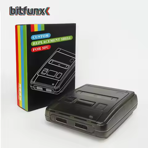 Bitfunx SFC Replacement Case Transparent Box For Super Famicom Console Super NES Game Console