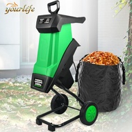 Electric Wood Chipper Shredder 2400W Portable Garden Branch Crusher Mulcher for Leaves & Twigs