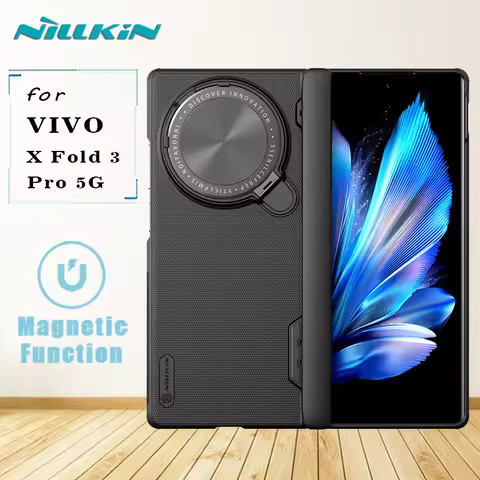 NILLKIN For Vivo X Fold 3 Pro 5G Magnetic Case Frosted Prop Camera Protector with Kickstand Hard PC 