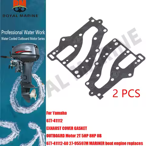 677-41112 EXHAUST COVER GASKET For Yamaha OUTBOARD Motor 2-stroke 5HP 8HP 8B 677-41112-A0 27-95597M 